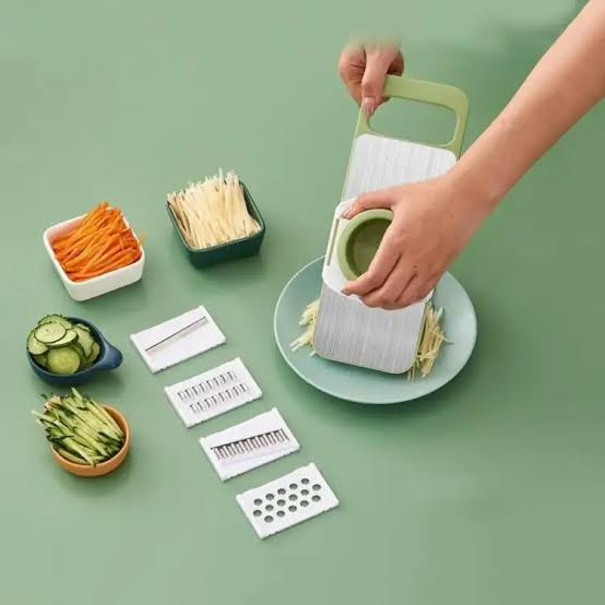 5 In 1 Multifunction Vegetable Cutter, Vegetable Slicer, Stainless Steel Vegetable Cutter With Hand Protectors, Vegetable Grater