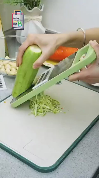 5 In 1 Multifunction Vegetable Cutter, Vegetable Slicer, Stainless Steel Vegetable Cutter With Hand Protectors, Vegetable Grater